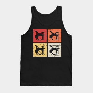 Retro Vintage Drum Kits | Percussion Tank Top